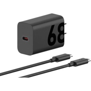 FUTUREGIZ 68W TurboPower Adapter with USB-C to USB-C Cable, Black, Fast Charging